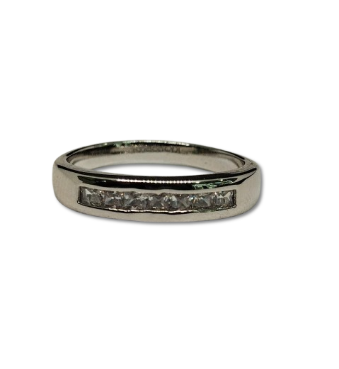 Set de Anillos de Boda en Plata Laminada con Circones ANW1855