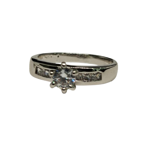 Set de Anillos de Boda en Plata Laminada con Circones ANW1855