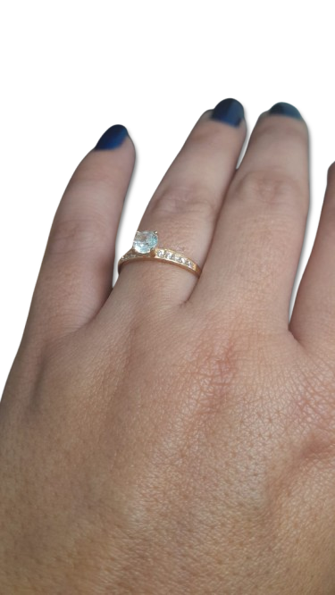 Anillo de Compromiso en Oro 18 Kilates con Circoncentral y Microcircones AO-04