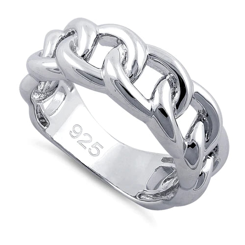 ANILLO EN PLATA DISEÑO CADENA