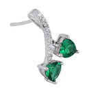 CHERRY HEARTS EN PLATA LEY 950 CIRCON VERDE ESMERALDA L5