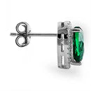 PENDIENTES CORAZÒN EN PLATA LEY 925 CIRCON VERDE ESMERALDA PPCH40