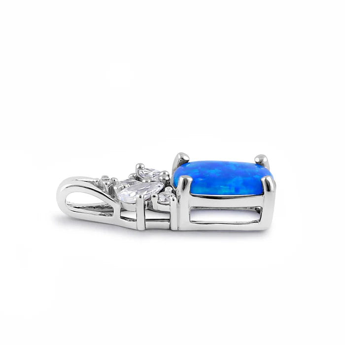 Colgante de plata elegante lavanda azul lavanda lab opal CZWSPZ442