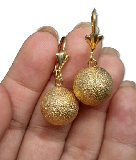 PENDIENTE ORO LAMINADO ESFERA BRST10