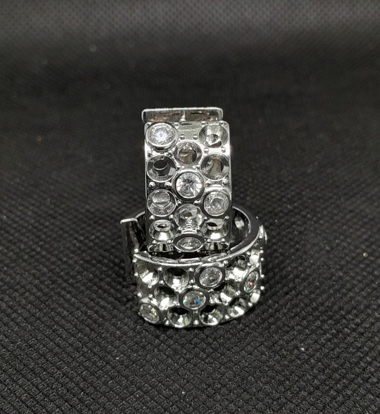 Arete de Fantasía Plateado con Piedras AFAPIEP