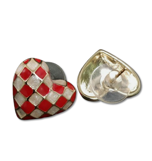 Topos de Corazón con Diseño de Ajedrez AFCHC3171