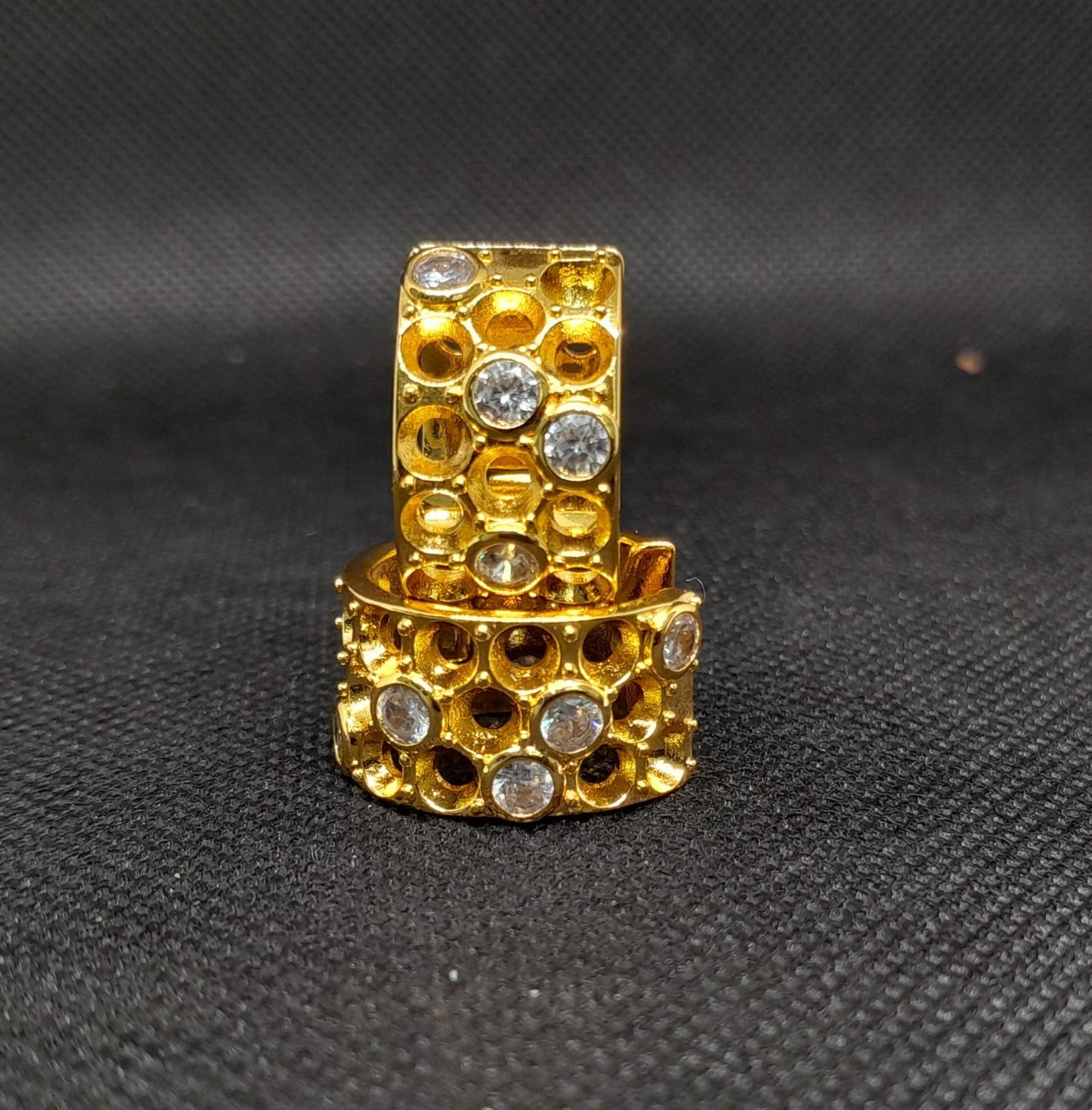 Arete de Fantasía Dorado con Piedras AFAP