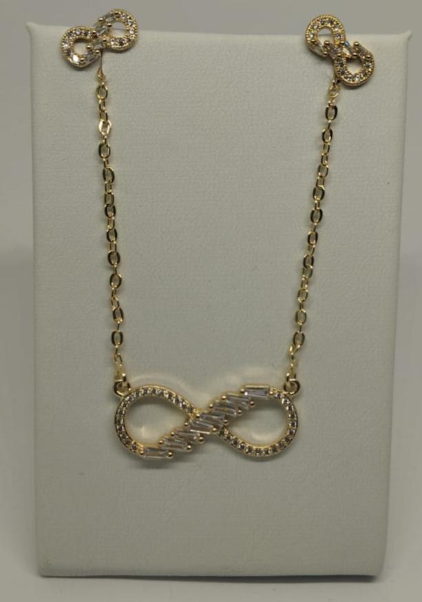 SET ORO LAMINADO Y CIRCONES INFINITO SET10769