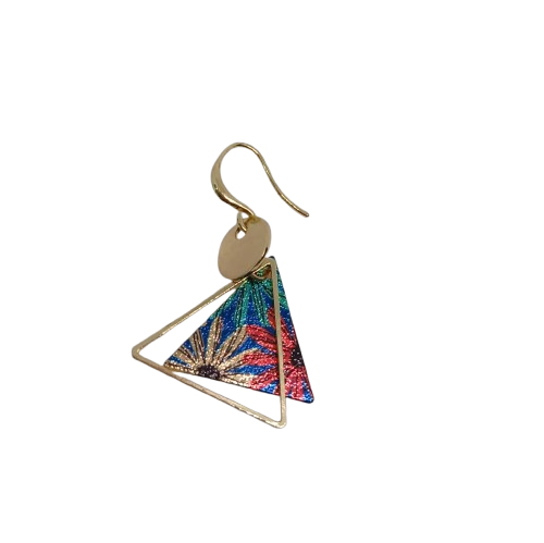 Arete Triangular con Diseño de Flores en Acero AFTR