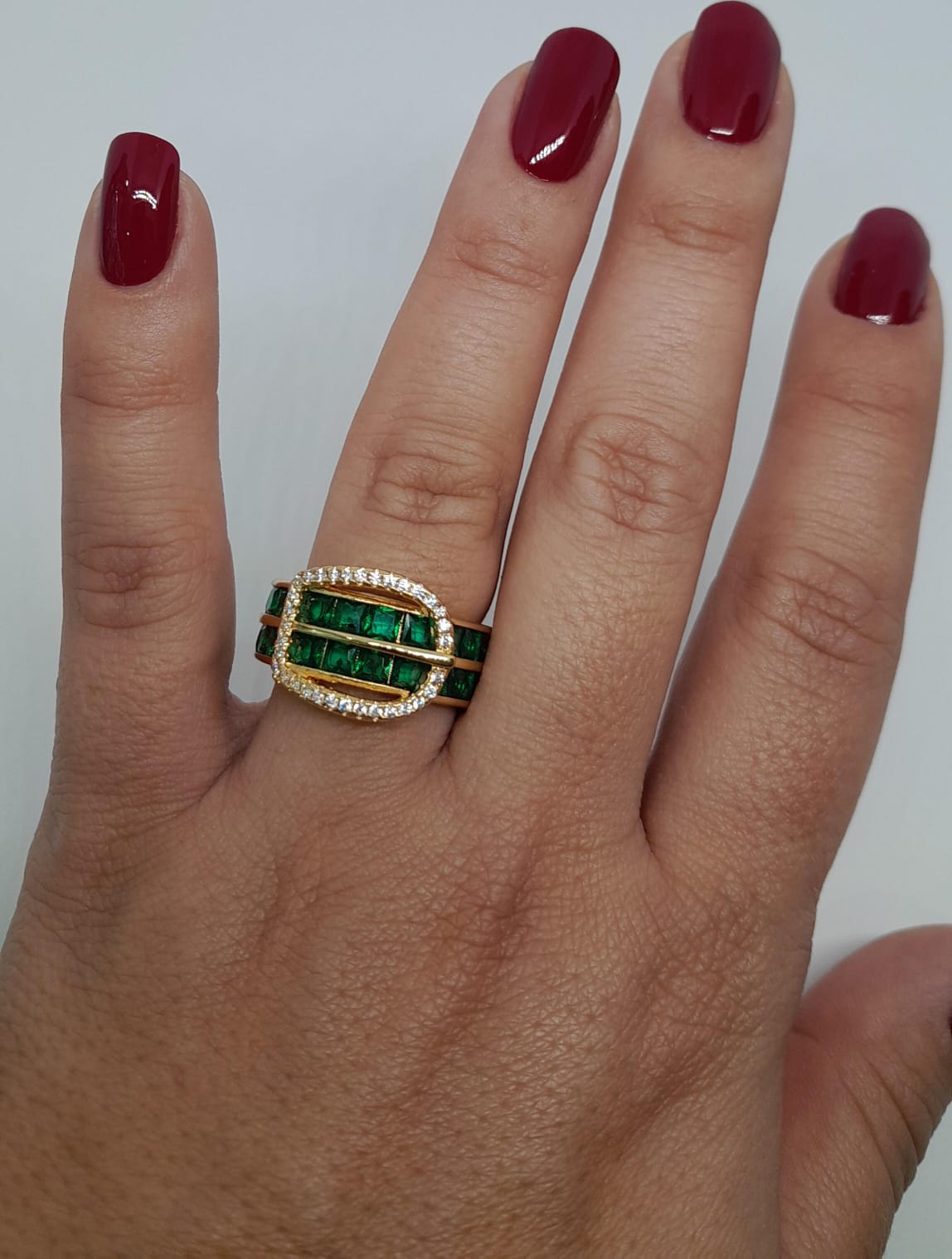 Anillo de Oro Laminado con Diseño de Hebilla ANBJ0982