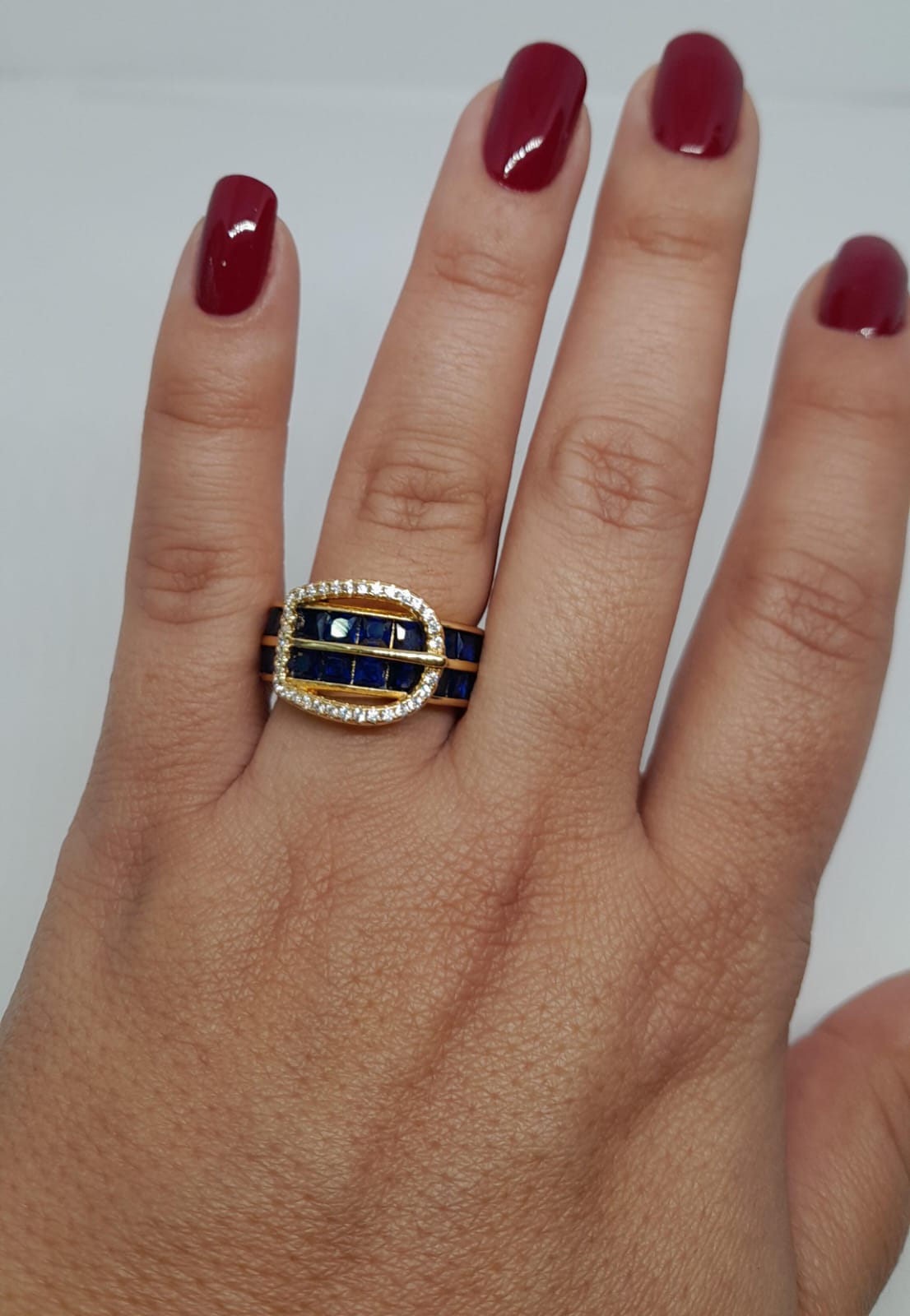 Anillo de Oro Laminado con Diseño de Hebilla ANBJ0982