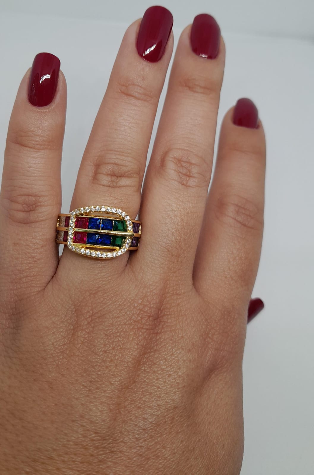 Anillo de Oro Laminado con Diseño de Hebilla ANBJ0982