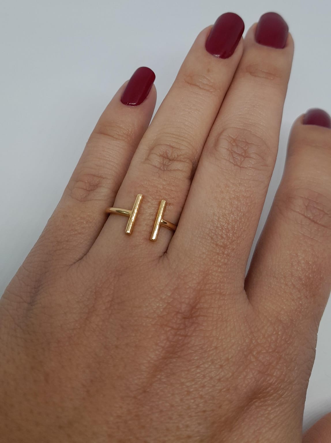 Anillo en Oro Laminado con Dos Barras Paralelas ANCH-9701