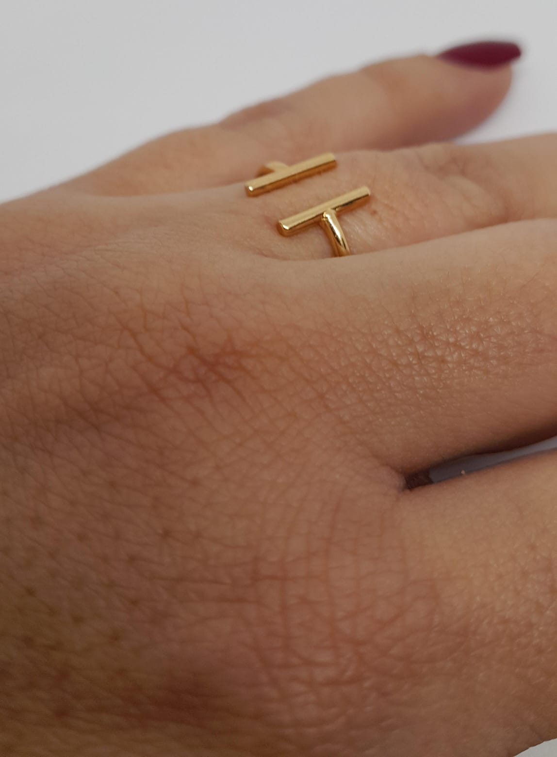 Anillo en Oro Laminado con Dos Barras Paralelas ANCH-9701