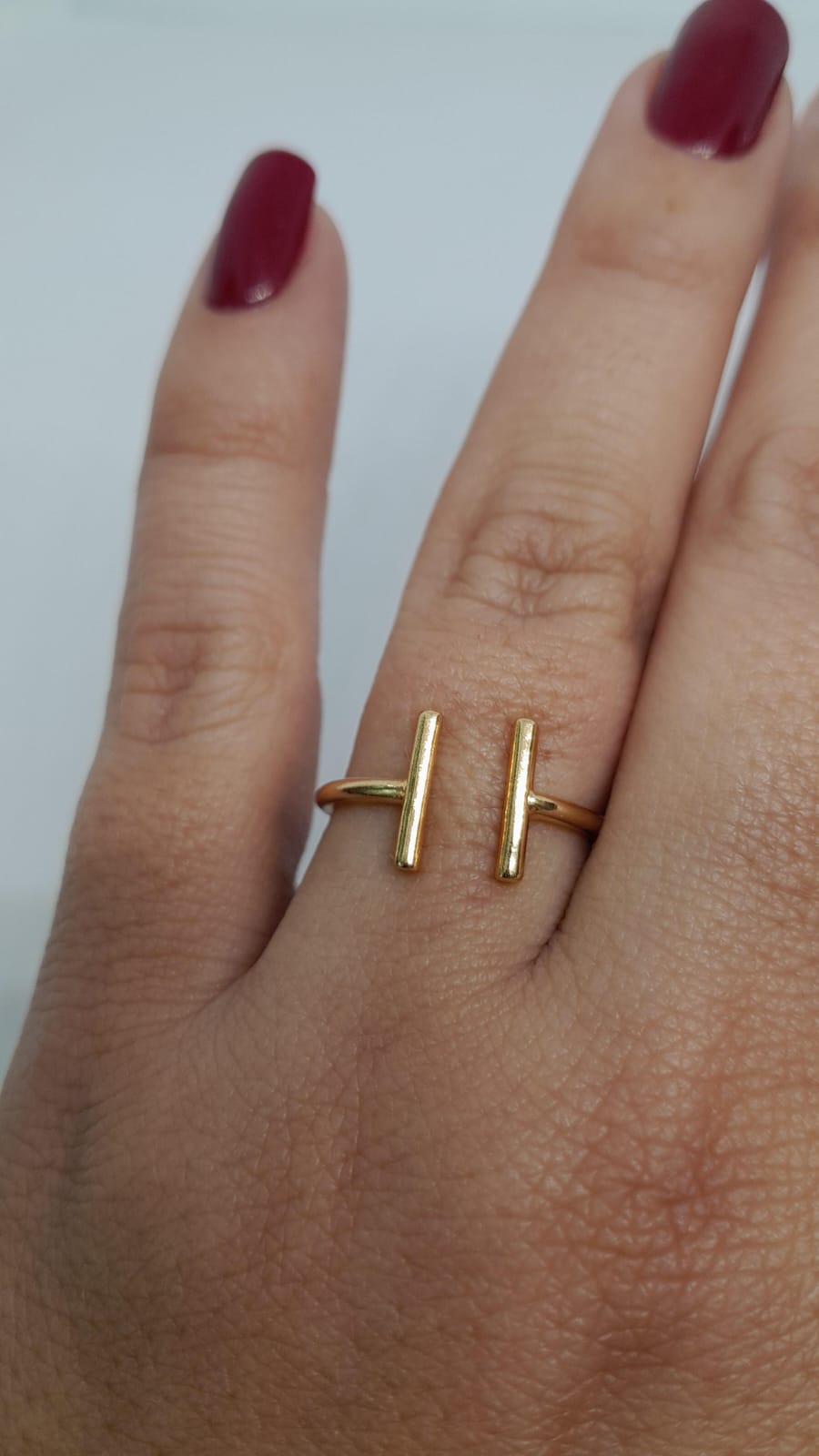 Anillo en Oro Laminado con Dos Barras Paralelas ANCH-9701