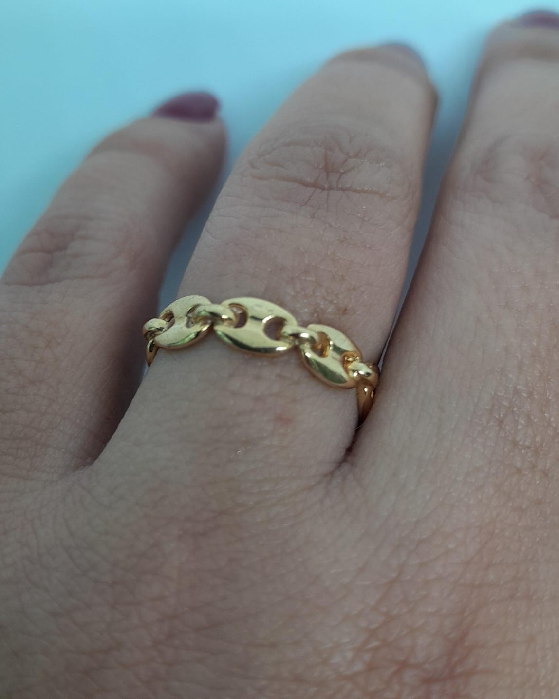 Anillo en Oro Laminado con Diseño de Eslabón Marino ANCH0701