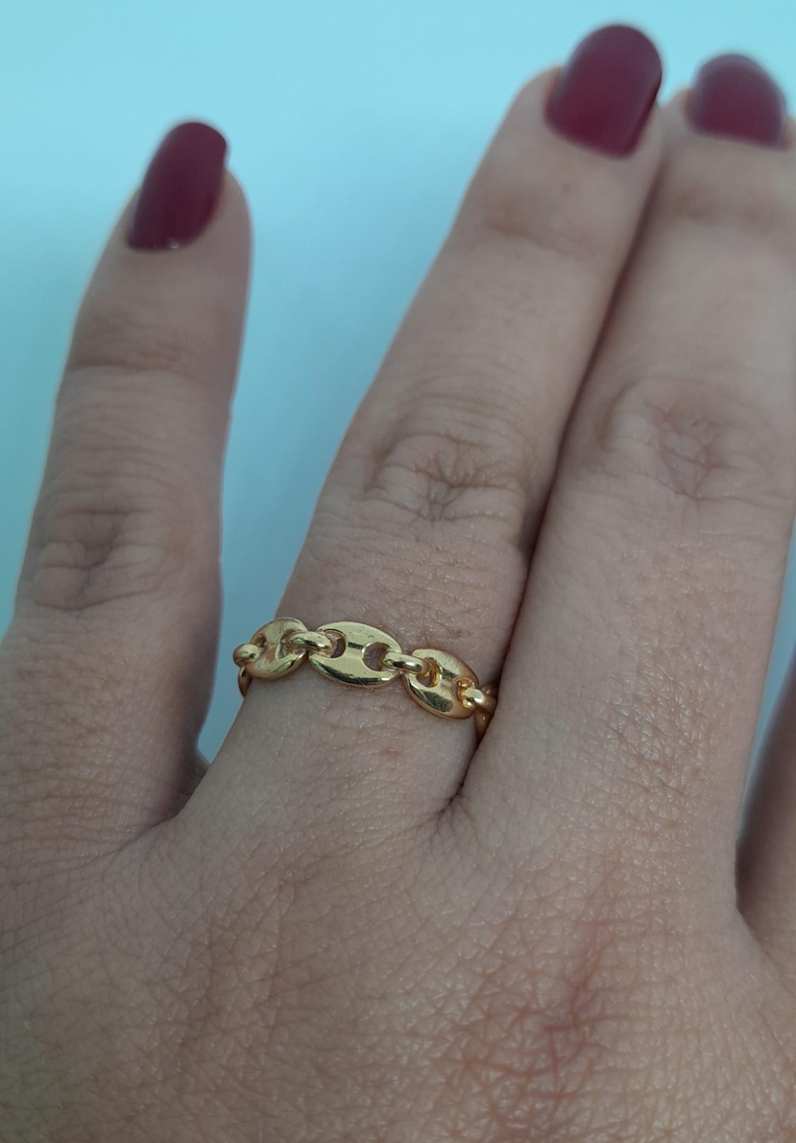 Anillo en Oro Laminado con Diseño de Eslabón Marino ANCH0701
