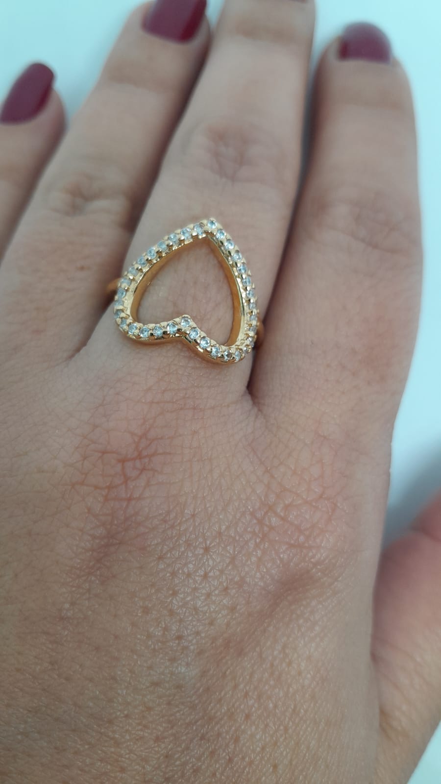 Anillo en Oro Laminado con Silueta de Corazón y Microcircones ANCH430562