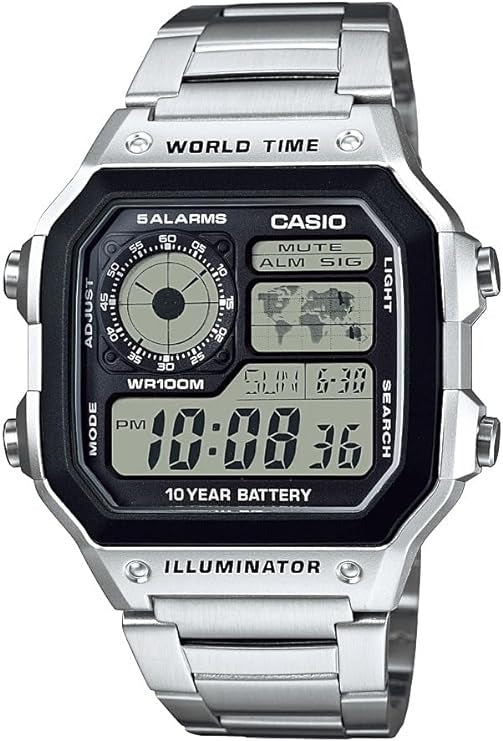 CASIO WORLD TIME PLATA AE -1200WHD-1AVEF