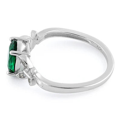 ANILLO EN PLATA DOBLE MARIPOSA CENTRO VERDE APCH79