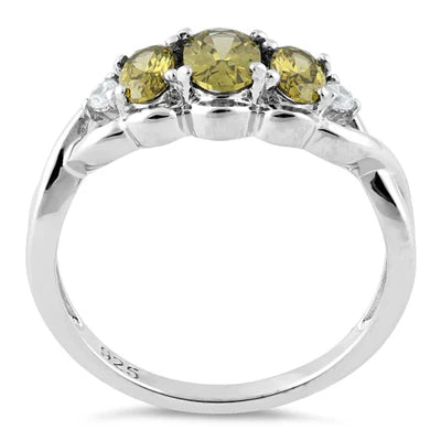 ANILLO EN PLATA TRIPLE OVALO PERIDOTO APCH75