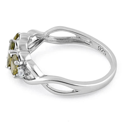 ANILLO EN PLATA TRIPLE OVALO PERIDOTO APCH75