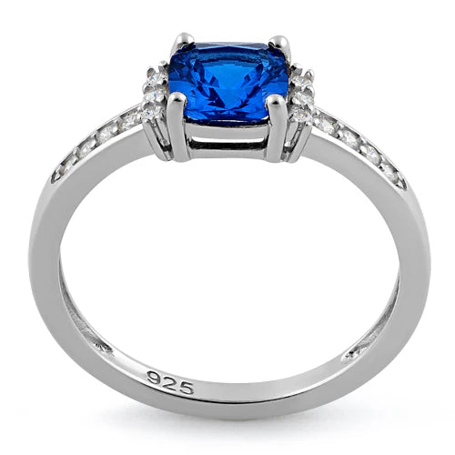 ANILLO EN PLATA ALMOHADON MEDIANO AZUL ORCURO APCH55