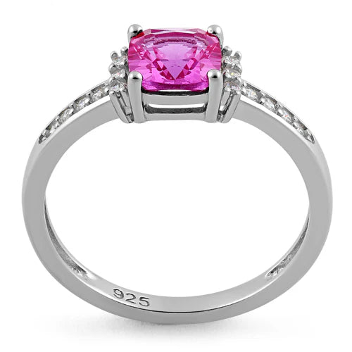 ANILLO EN PLATA ALMOHADON MEDIANO ROSA APCH54