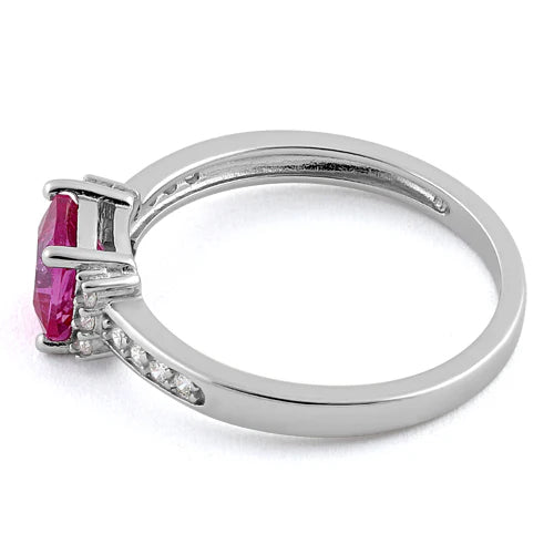 ANILLO EN PLATA ALMOHADON MEDIANO ROSA APCH54