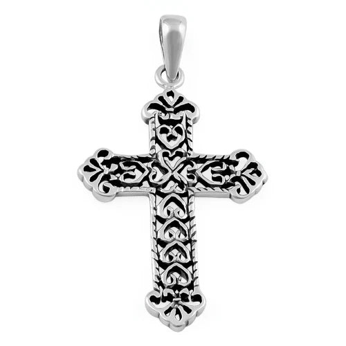 Colgante Cruz con Corazón de Plata WSPP795