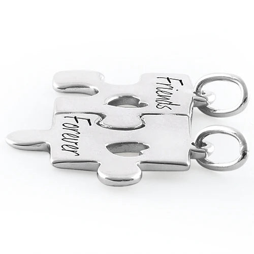 Dije de rompecabezas "Friends Forever" de plata de ley 925