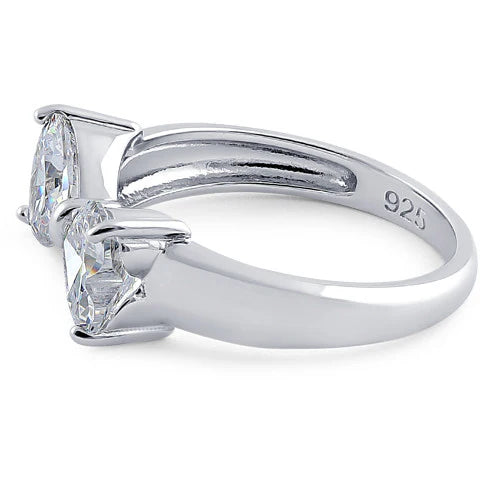 ANILLO EN PLATA CON CORAZONES REFLEJADOS APCH45