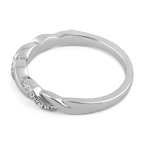 ANILLO EN PLATA LEY 925 CON DISEÑO ROSCA Y MICROCIRCONES