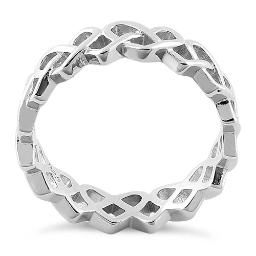 ANILLO EN PLATA CORAZONES ENTRELAZADOS DISEÑO INFINITO