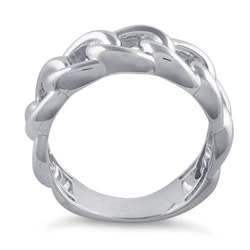 ANILLO EN PLATA DISEÑO CADENA