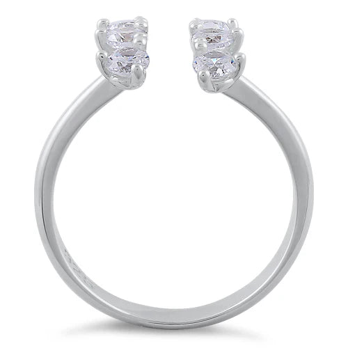 ANILLO EN PLATA LEY 925 6 PIEDRAS REDONDAS