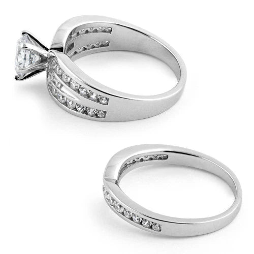 Anillo CZ Elegante Set de Compromiso en Plata SETAPCH01