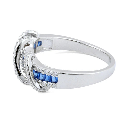 ANILLO EN PLATA CON SAFIROS Y DISEÑO ENROLLADO CON MICROCIRCONES APCH60