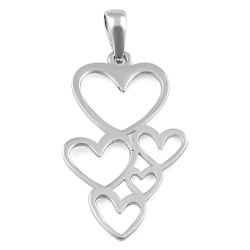 Colgante Corazones Flotantes de Plata WSPP818
