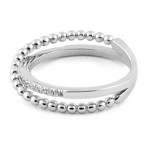 ANILLO EN PLATA CUENTAS SUPERPUESTAS