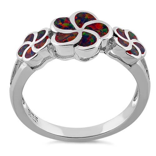 ANILLO EN PLATA FLORES OPALO NEGRO DE LABORATORIO APCH7