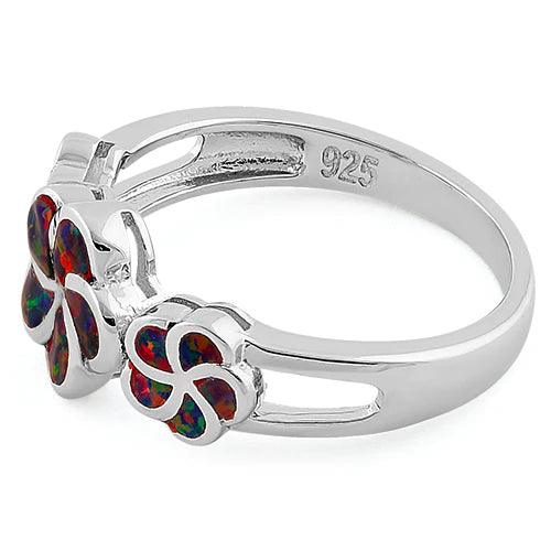 ANILLO EN PLATA FLORES OPALO NEGRO DE LABORATORIO APCH7