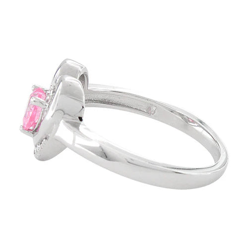 ANILLO EN PLATA CON CORAZON ROSA APCH15