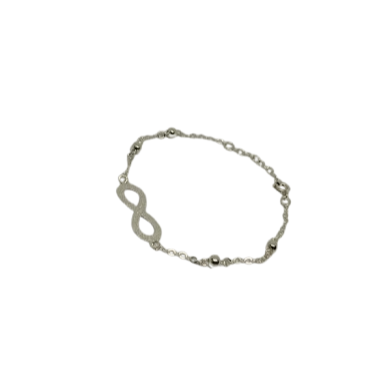 PULSERA PLATA INFINITO Y ESFERAS PPLNFP202
