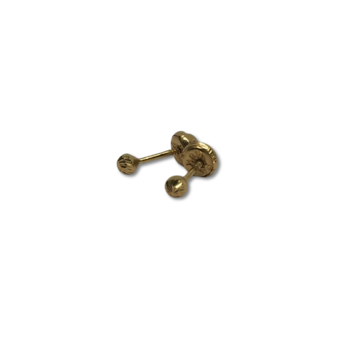 TOPO BOLA ENTERA DIAMANTADA ORO 18K. TO-2MM DIAMANTADA