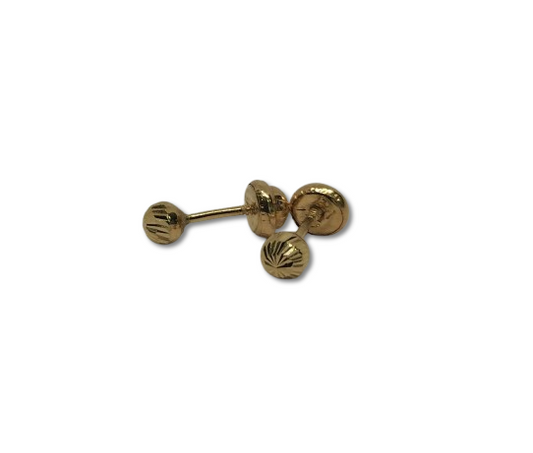 TOPO BOLA ENTERA DIAMANTADA ORO 18K. TO-3MM