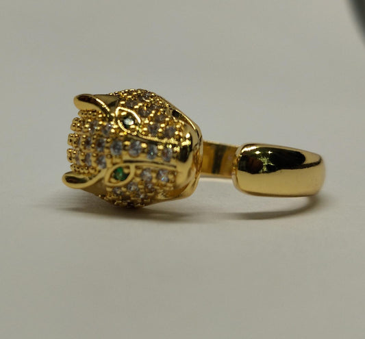 Anillo en Oro Laminado con Diseño de Cabeza de Jaguar ANR1290R632