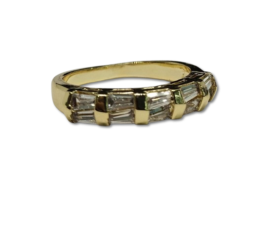 Set de Anillos de Boda en Oro Laminado y Zircones ANW0542