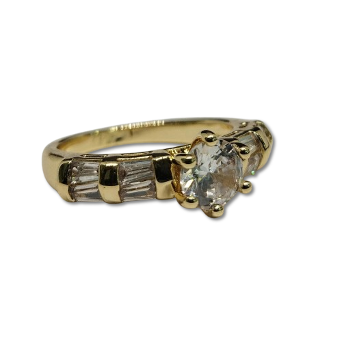 Set de Anillos de Boda en Oro Laminado y Zircones ANW0542