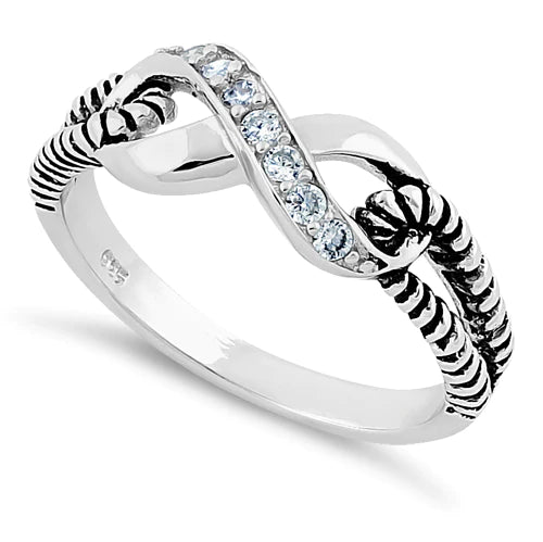 ANILLO EN PLATA CON INFINITO CON DISEÑO ENVEJECIDO Y MICROCIRCONES APCH21